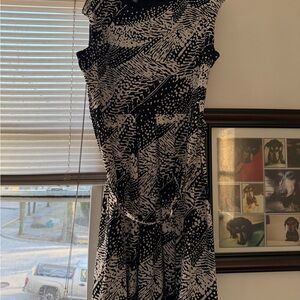 Elegant Black and White Patterned Dress